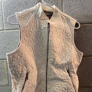 Eddie Bauer ivory quilted vest m NWT